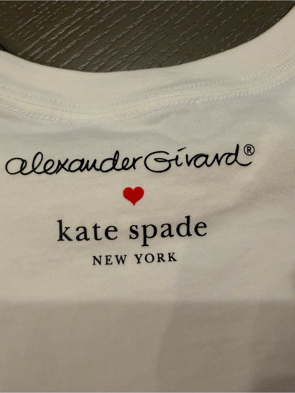 kate spade White Tee with Red Heart and Black Logo